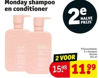 Promotie: Monday shampoo en conditioner