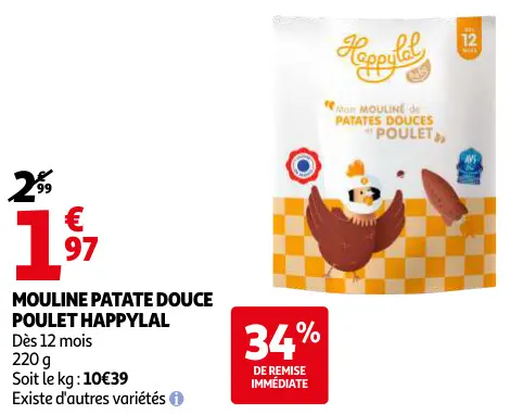 Promotie: Mouline patate douce poulet