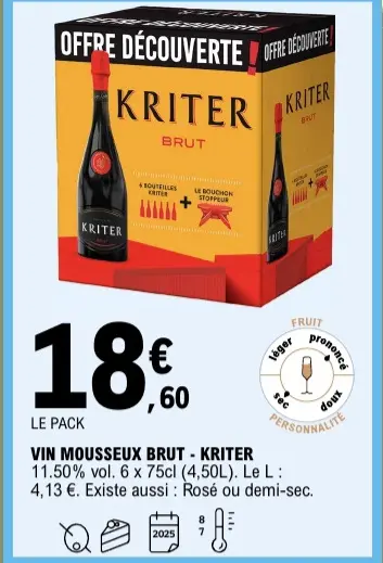 Promotie: Vin mousseux brut - KRITER