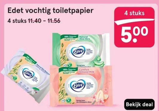 Aanbieding: Edet vochtig toiletpapier