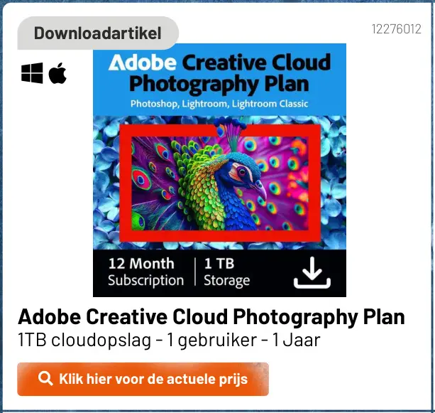 Promotie: Adobe Creative Cloud Photography Plan