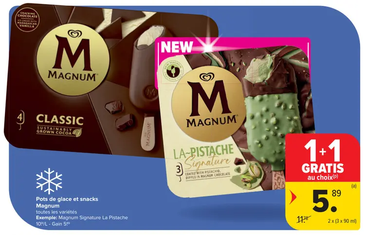 Offre: Pots de glace et snacks