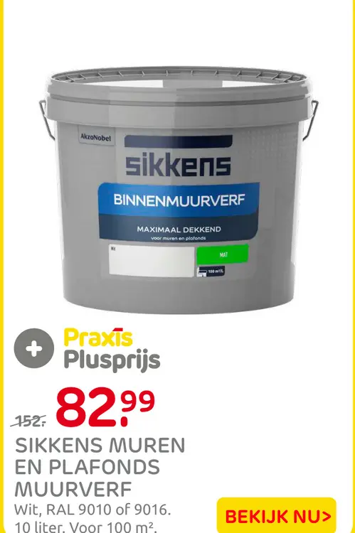 Aanbieding: Sikkens muren en plafonds muurverf