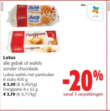 Aanbieding: Lotus alle gebak of wafels zonder chocolade