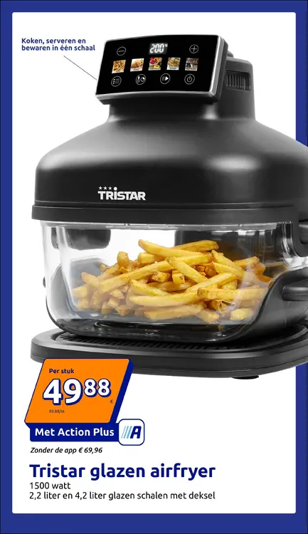 Promotie: Tristar glazen airfryer