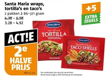 Aanbieding: Santa Maria wraps, tortilla's en taco's