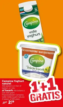 Aanbieding: Campina Yoghurt naturel of kwark