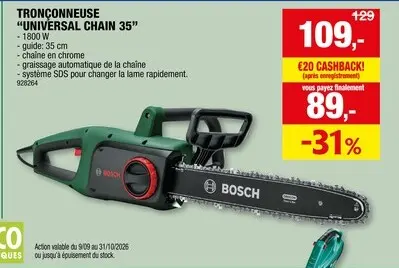 Offre: Bosch UniversalChain 35 tronçonneuse 1800W 350mm