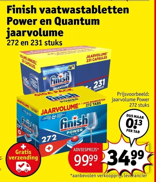 Aanbieding: Finish vaatwastabletten Power en Quantum jaarvolume