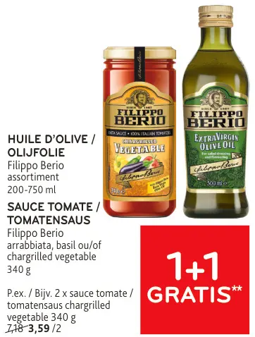 Offre: Filippo Berio Huile d'olive