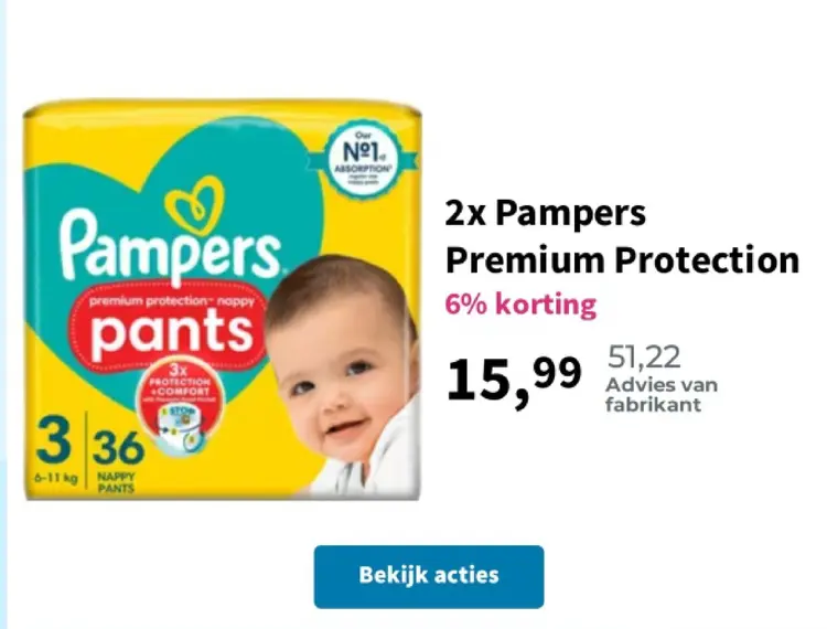 Aanbieding: Pampers Premium Protection