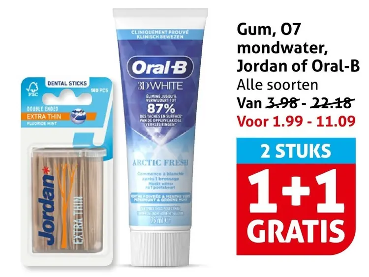 Aanbieding: Gum, O7 mondwater, Jordan of Oral-B