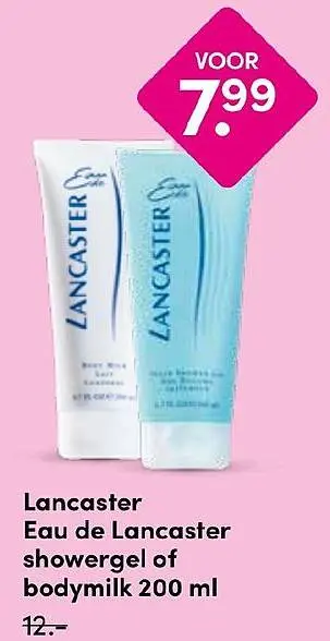 Aanbieding: Eau de Lancaster showergel of bodymilk