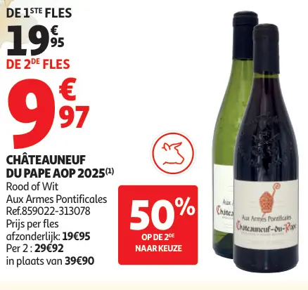 Promotie: Aux Armes Pontificales Châteauneuf du Pape AOP Rood of Wit