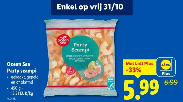 Aanbieding: Party scampi