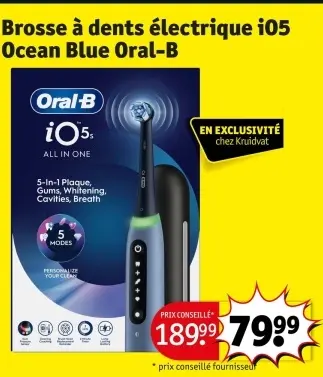 Offre: Brosse à dents électrique i05 Ocean Blue Oral-B