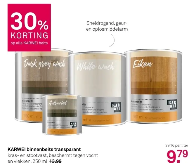 Aanbieding: binnenbeits transparant