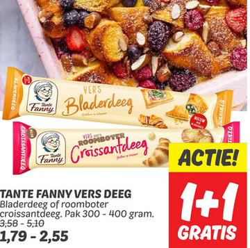 Aanbieding: TANTE FANNY VERS DEEG Bladerdeeg of roomboter