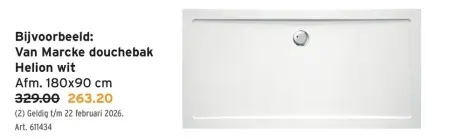 Promotie: douchebak Helion wit