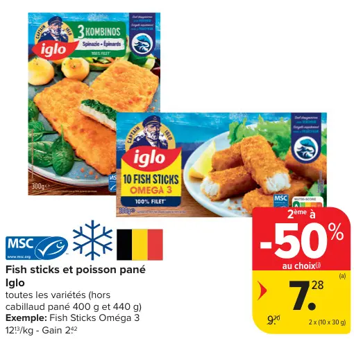 Offre: Fish sticks et poisson pané