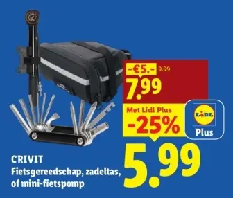Aanbieding: Fietsgereedschap, zadeltas, of mini-fietspomp