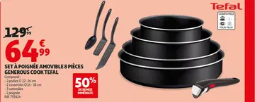 Aanbieding: Set à poignée amovible 8 pièces generous cook
