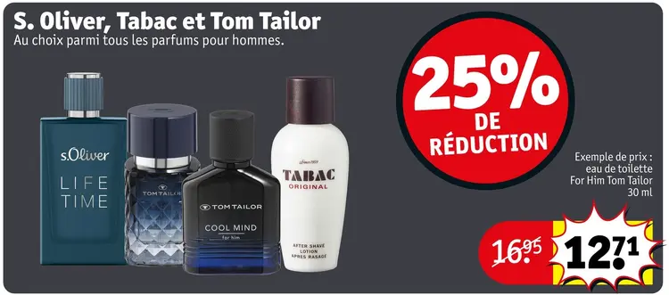 Offre: S. Oliver, Tabac et Tom Tailor