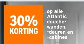 Aanbieding: Atlantic douchewanden, -deuren en -cabines