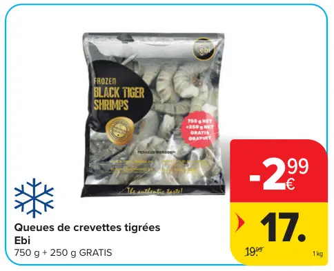 Offre: Ebi Queues de crevettes tigrées