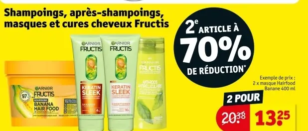 Offre: Shampoings, après-shampoings, masques et cures cheveaux fructis