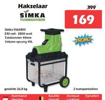 Aanbieding: Hakselaar Simka Shb2800