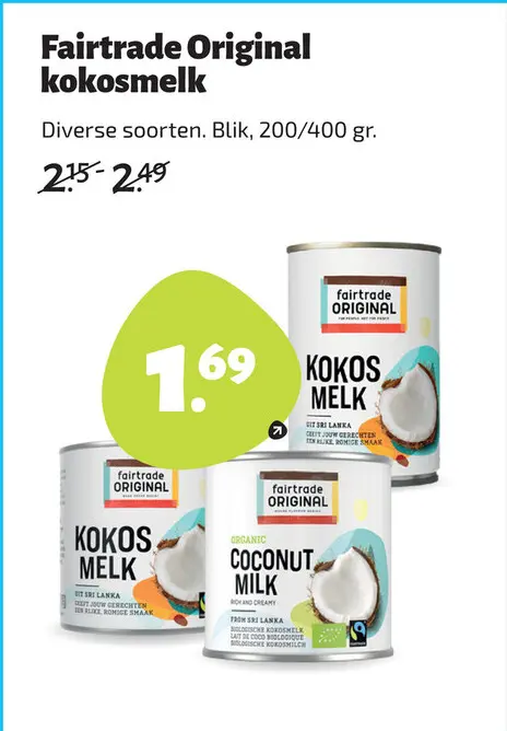 Aanbieding: Fairtrade Original kokosmelk