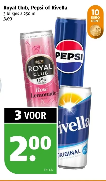 Aanbieding: Royal Club, Pepsi of Rivella