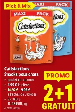 Offre: Catisfactions Snacks pour chats