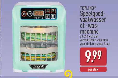 Promotie: TOYLINO® Speelgoed-vaatwasser of -wasmachine