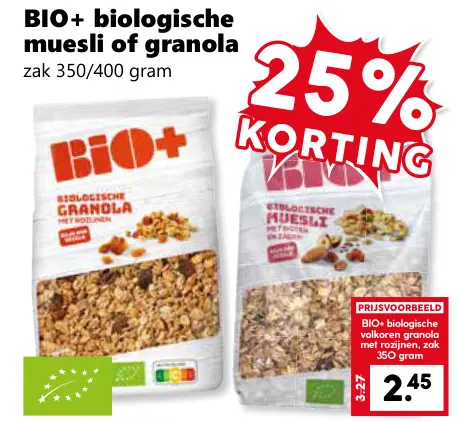 Aanbieding: Biologische muesli of granola