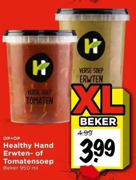 Aanbieding: Healthy Hand Erwten- of Tomatensoep