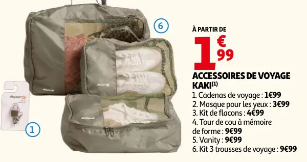 Promotie: Accessoires de voyage kaki