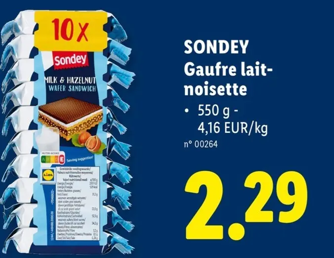 Offre: Gaufre lait-noisette