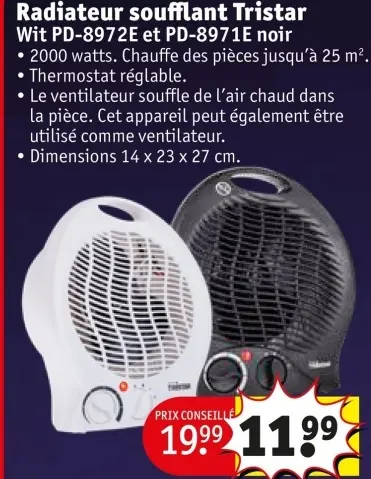 Offre: Radiateur soufflant Tristar
