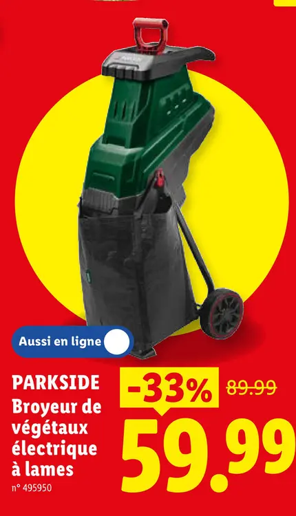 Offre: Broyeur de végétaux électrique à lames