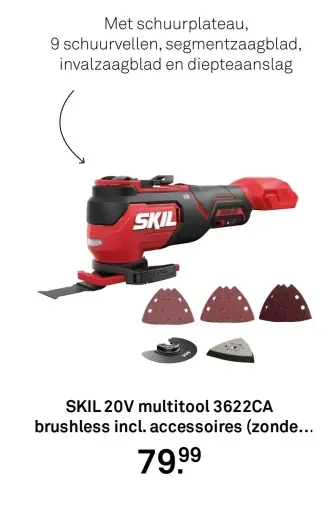 Aanbieding: 20V multitool 3622CA brushless incl. accessoires