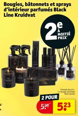 Offre: Bougies, bâtonnets et sprays d'intérieur parfumés Black