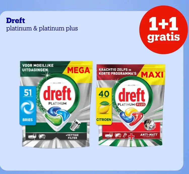 Promotie: Dreft platinum & platinum plus