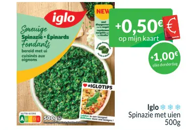 Promotie: Spinazie met uien