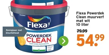 Aanbieding:  Powerdek Clean muurverf mat wit 10 liter