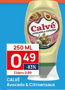 Aanbieding: 4 tubes Calvé Avocado & Citroensaus 250ml