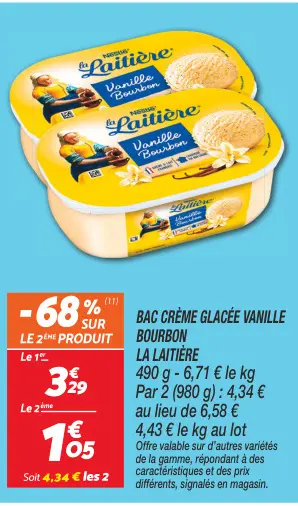 Offre: Crème glacée vanille bourbon