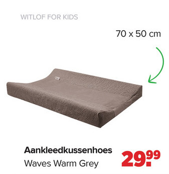 Aanbieding: Aankleedkussenhoes Waves Warm Grey