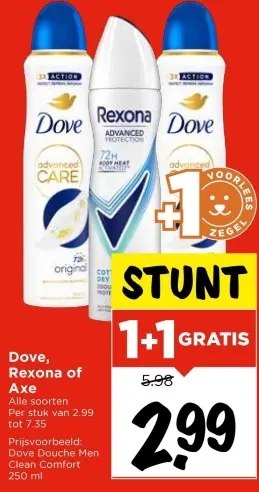 Aanbieding: Dove, Rexona of Axe
